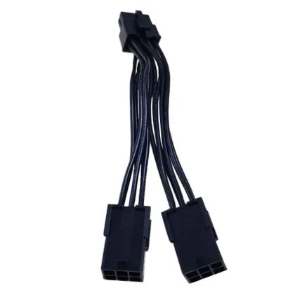 کابل تبدیل برق کارت گرافیک ۸ پین به دو ۶ پین مدل GR401 مشکی